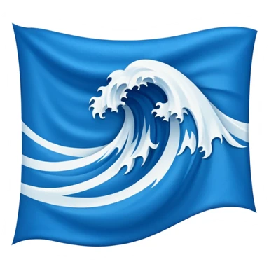 Wave Banner — blue cloth + white crest,Royal Banners sticker