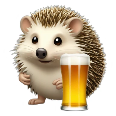 hedgehog drink beer hodl bitcoin sticker