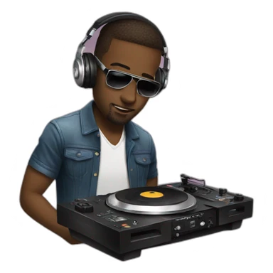 dj playing vinyls sticker