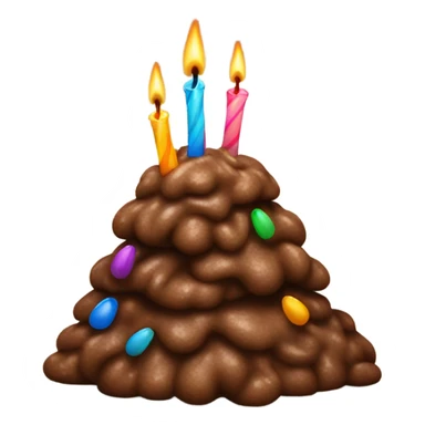 A poop with birthday candles on it  sticker