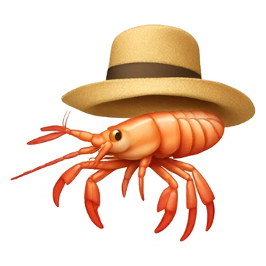 Shrimp wearing a hat sticker