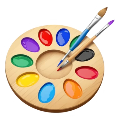 art palette with paintbrush sticker
