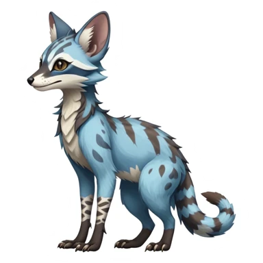 Feral Rare Fantasy dark pastel Vernid-Sergal-Genet-Trico-species by LiLaiRa, random markings, tufted ears, full body sticker