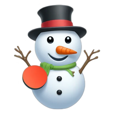 Snowman ping-pong sticker