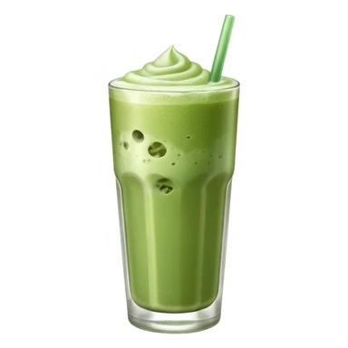 Iced Matcha latte in a long glass sticker