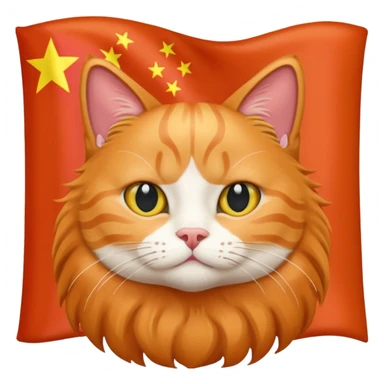 Chinese Flag Covering Cat sticker