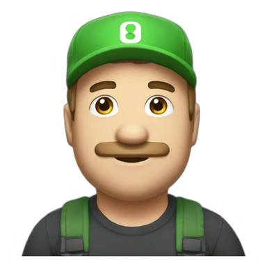 fat youtuber supergamestv with mario bros hat without mustache sticker