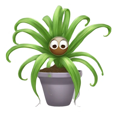 A magical sentient spider-plant who has a dirt ball at his center, and long tendrils￼ sticker