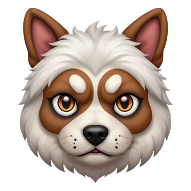 tattooed scary looking dog with heavy face tattoes, white dog sticker