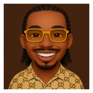 Keep absolutely all details, proportions, colors, style, accessories, clothing, hair, braids, glasses, etc. identical to the reference image. Add only a natural smile with visible white teeth. sticker