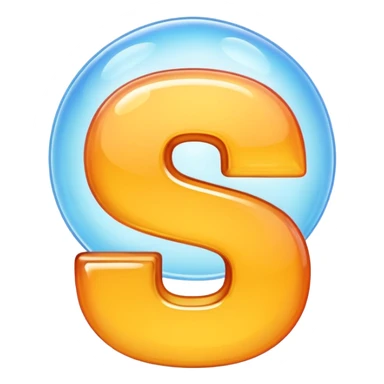 The letter S in a light emoji bubble sticker