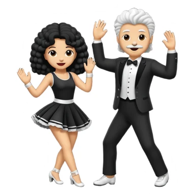 2 perros poddle uno macho y una hembra bailando  sticker