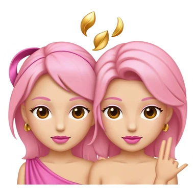 Duo pink gold sticker