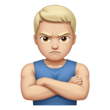 Angry with crossed arms sticker