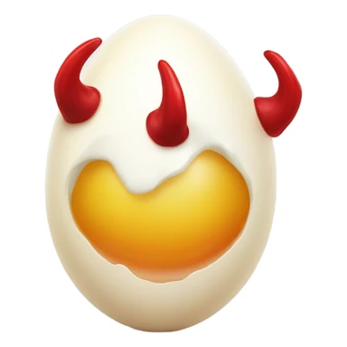 boiled devil egg with horns  sticker