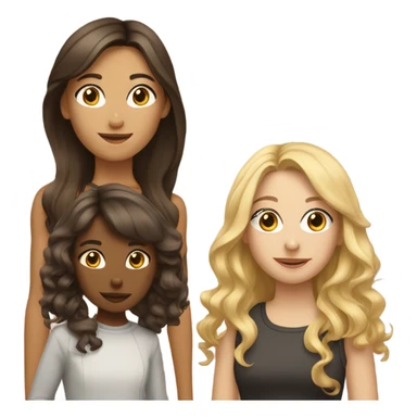 Three girls. One blonde and two brunettes. Each with a dog.  sticker