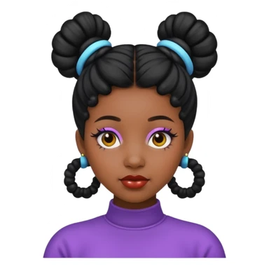 Black woman with Space buns sticker