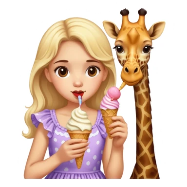 Icecream, giraffe, dress sticker