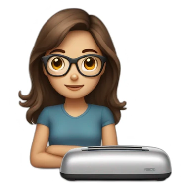 brown hair girl with glasses forgetting toaster sticker