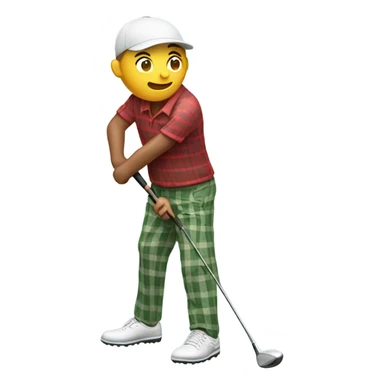 Golfer in plaid pants sticker