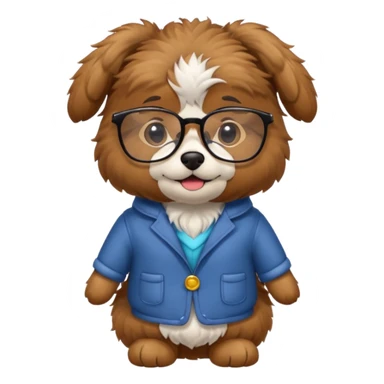 dog with clothes and wearing glasses sticker