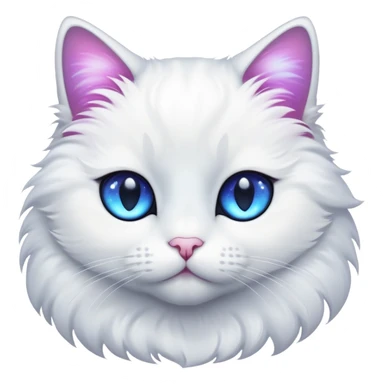 White cat with galaxy eyes sticker