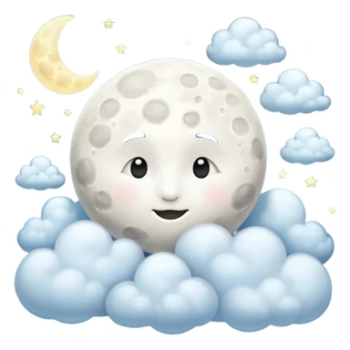 moon with clouds sticker