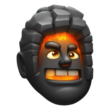 dark iron furnace fire face sticker
