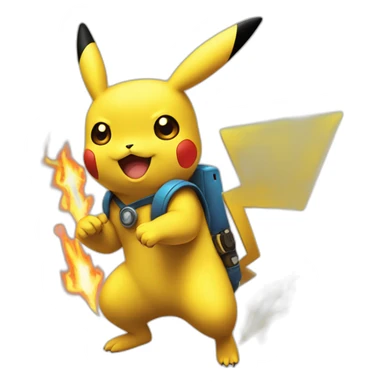 pikachu electric and fire sticker
