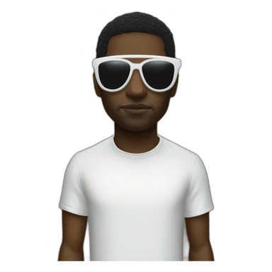 A black man like travis scott wear futurestic white Sunglasses sticker