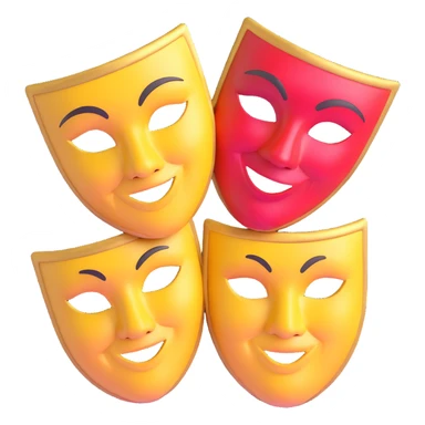 traditional Greek theatre masks, classical comedy and tragedy masks, theatrical drama masks sticker