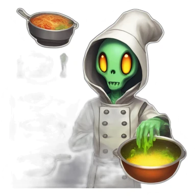 alien chef scifi roguelike rpg style inspired by slay the spire digital art sticker