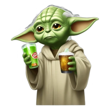 Yoda drinks coca sticker
