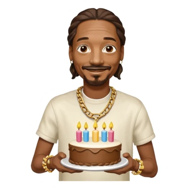 snopp dogg holding birthday cake sticker