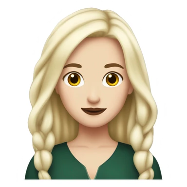 White girl with narcissa malfoy hair but red instead of white  sticker