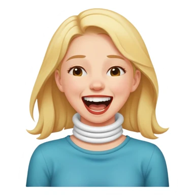 Girl chocking neck while laughing sticker