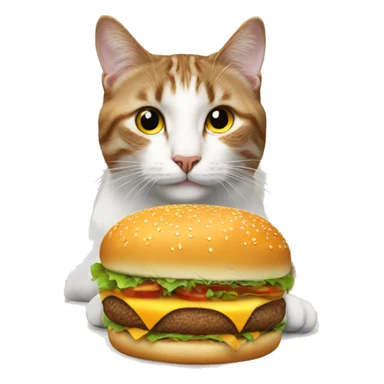 Feline With a hamburger  sticker