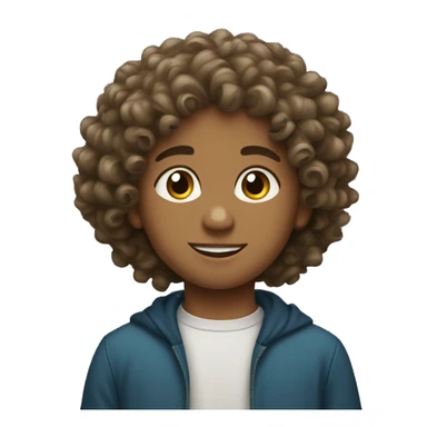 Muslim, young boy with curly hair. sticker