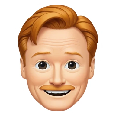 conan o'brien classic round smiley emoji sticker