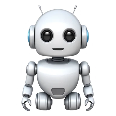 robot old cartoon simple kid toy white innocent funny gudget chatGPT round adorable sticker