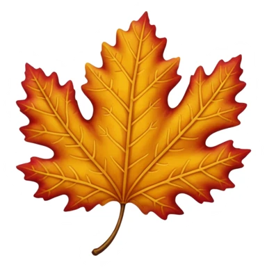 yellow and red oak leaf  sticker