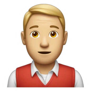 un humain a tete de cerf avec une chemise rouge sticker