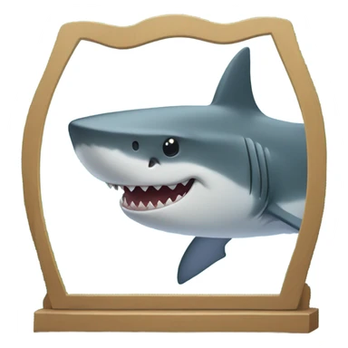 Shark smiling into a mirror  sticker