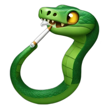 A snake smoking cigarettes sticker