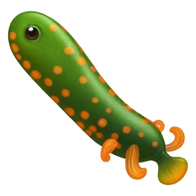 Green and orange spotted leech sticker