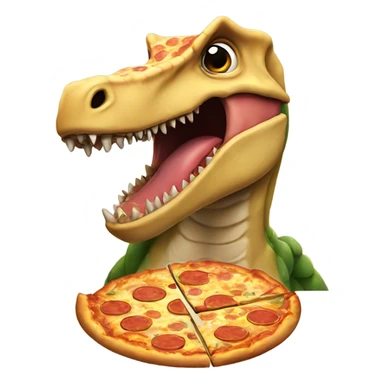 Dinosaur eating pizza sticker