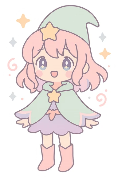 anime character, fantasy outfit, magical aura, detailed eyes, fantasy anime style sticker