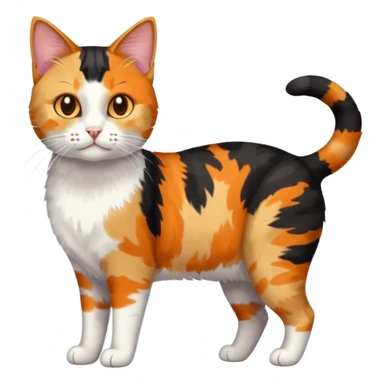full body patchy calico tabby cat sticker