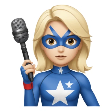 Quebec rockstar super hero blonde Quebec flag and microphone sticker