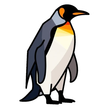 geometric penguin with angular shapes, made of triangles and polygons sticker